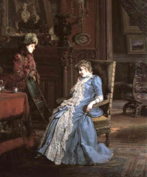 The Visit Oil Painting by Clemens Van Den Broeck