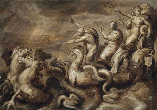 The Triumph Of Amphitrite Oil Painting by Crispin Van Den Broeck