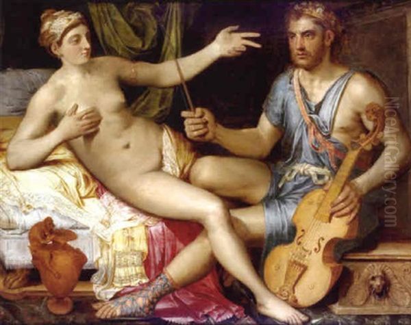 Apollo Und Eine Muse (?) Oil Painting by Crispin Van Den Broeck