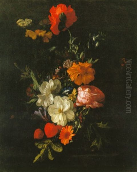 Blomsterstilleben Oil Painting by Elias van den Broeck