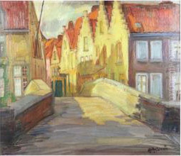 Rue Des Bouchers, Bruges Oil Painting by Albert Alleman