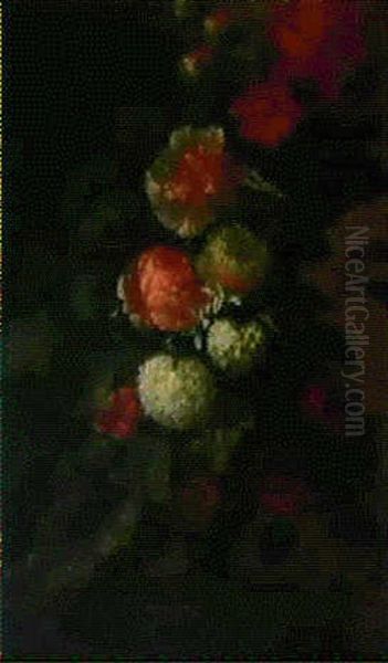 Bouquet De Fleurs Sur Un Entablement De Pierre Oil Painting by Elias van den Broeck