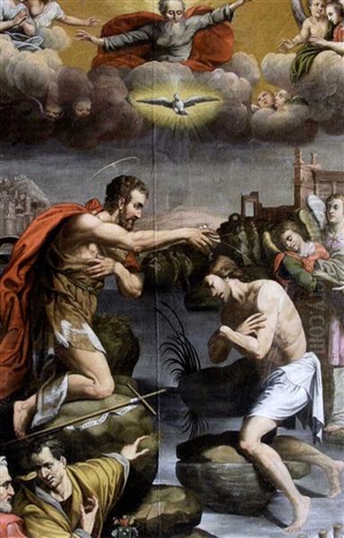 Le Bapteme Du Christ Oil Painting by Hendrick Van Den Broeck