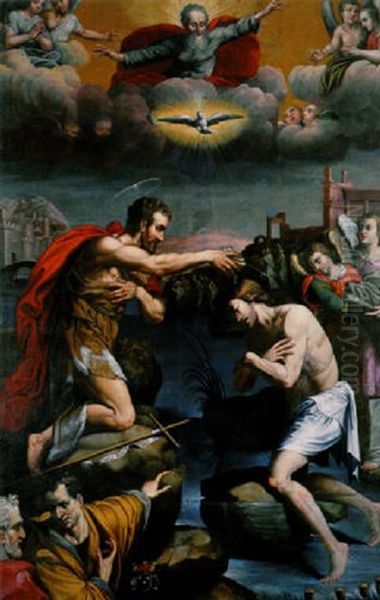 Le Bapteme Du Christ Oil Painting by Hendrick Van Den Broeck