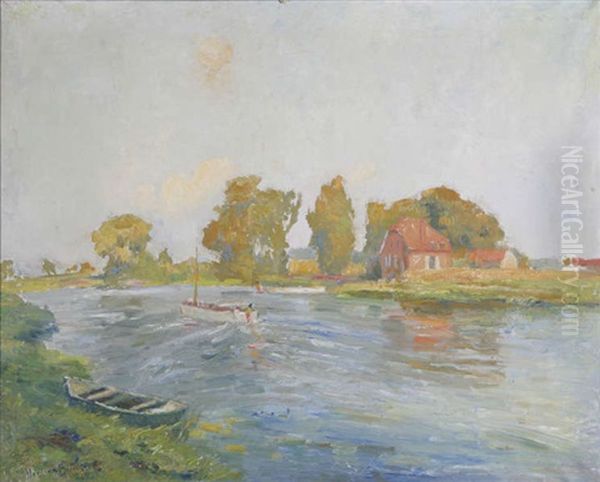 Leieboorden Oil Painting by Herman Broeckaert