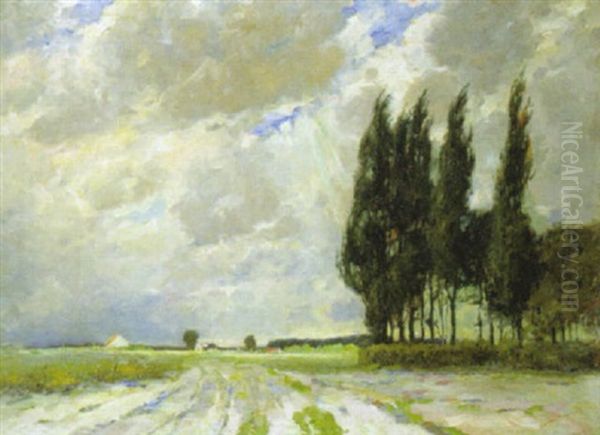 Landschap Oil Painting by Herman Broeckaert