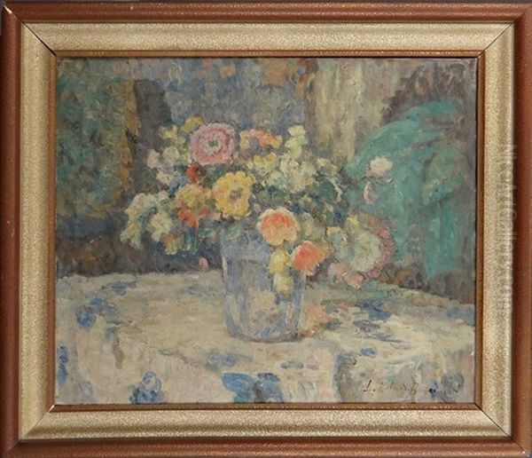 Vase Fleuri Oil Painting by Louise Brohee