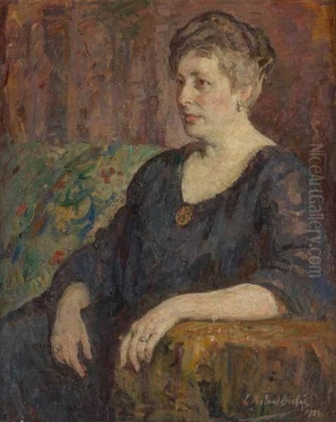 Portrait De Dame Oil Painting by Louise Brohee