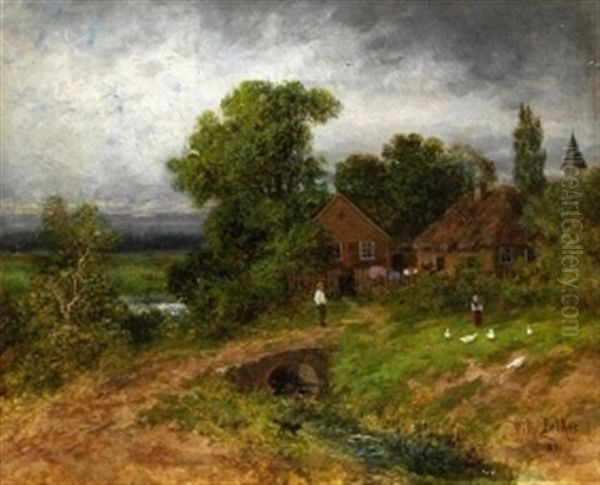 Landschaft Mit Gehoft Oil Painting by Wilhelm Broker