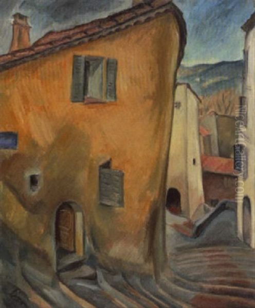 Steile Gasse Oil Painting by Dora Bromberger