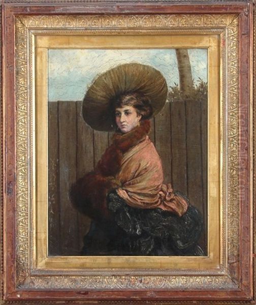 Lady With Hat Oil Painting by Valentin Walter Bromley