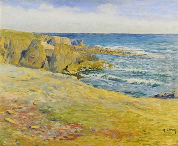 Coastal Landscape On A Sunny Day Oil Painting by Achille Bron