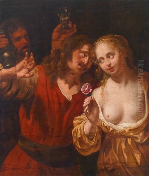 Eine Ausgelassene Gesellschaft Oil Painting by Jan Gerritsz van Bronckhorst