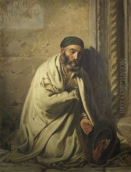 Roman Beggar Oil Painting by Fedor Andreevich Bronnikoff