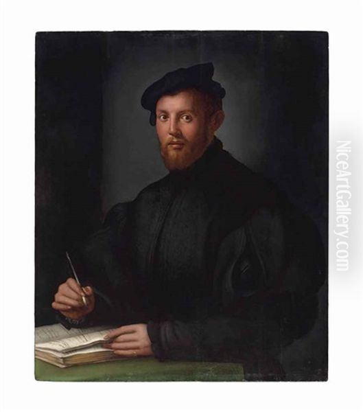 Portrait Of A Young Man With A Book Oil Painting by  Bronzino