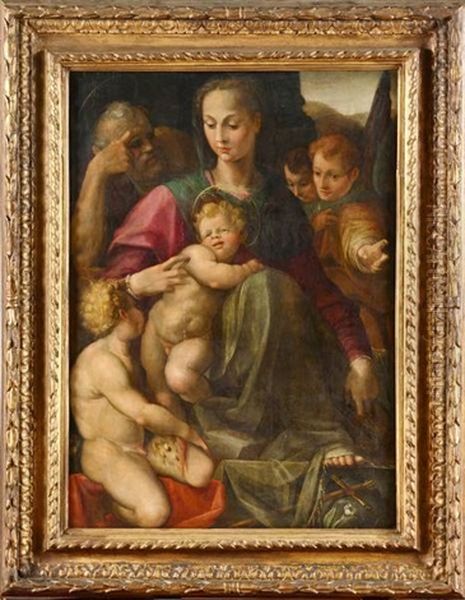 La Sainte Famille Oil Painting by  Bronzino