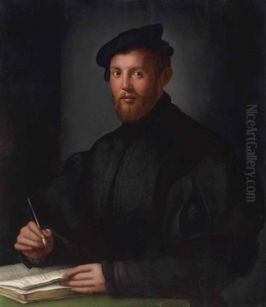 Portrait Of A Young Man With A Book Oil Painting by  Bronzino