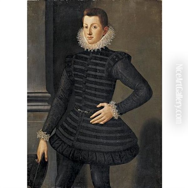 Portrait Of A Young Man (pietro Di Cosimo I Di Medici?) Oil Painting by  Bronzino