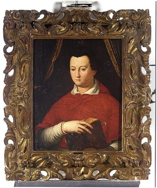 A Portrait Of Cardinal Giovanni Di Cosimo I De Medici Oil Painting by  Bronzino