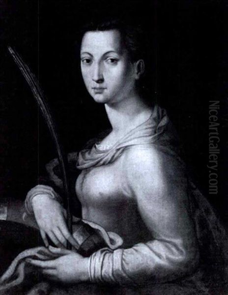 St. Catherine Of Alexandria Oil Painting by  Bronzino