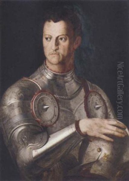 Portrait Of Cosimo De' Medici Wearing Armour Oil Painting by  Bronzino