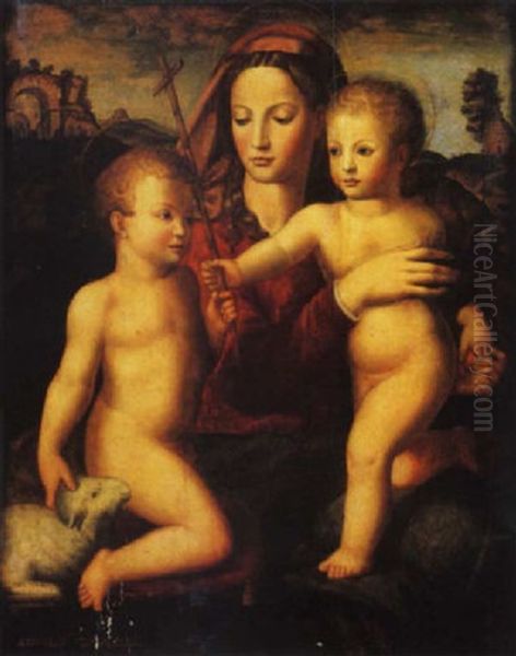 Madonna Con Bambino E San Giovannino Oil Painting by  Bronzino