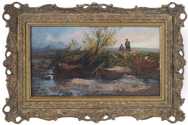 Stalking By The River Oil Painting by Edward Adveno Brooke