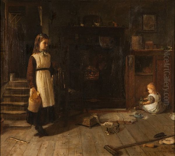 In Mischief Oil Painting by Harry Brooker