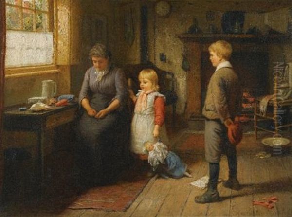 Counting The Change Oil Painting by Harry Brooker