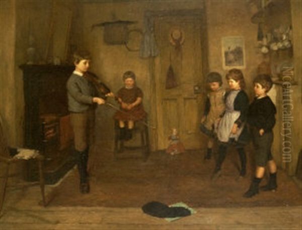 The Dancing Lesson Oil Painting by Harry Brooker