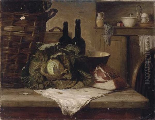 The Kitchen Table Oil Painting by Harry Brooker