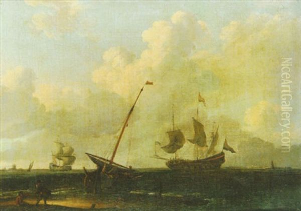 A Dutch Coastal Scene (zeider Zee?) Oil Painting by Charles Brooking