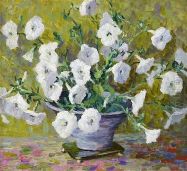 Vase Of Flowers Oil Painting by Cora Smalley Brooks