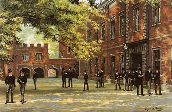 The School Yard, Eton College by Henry Jamyn Brooks