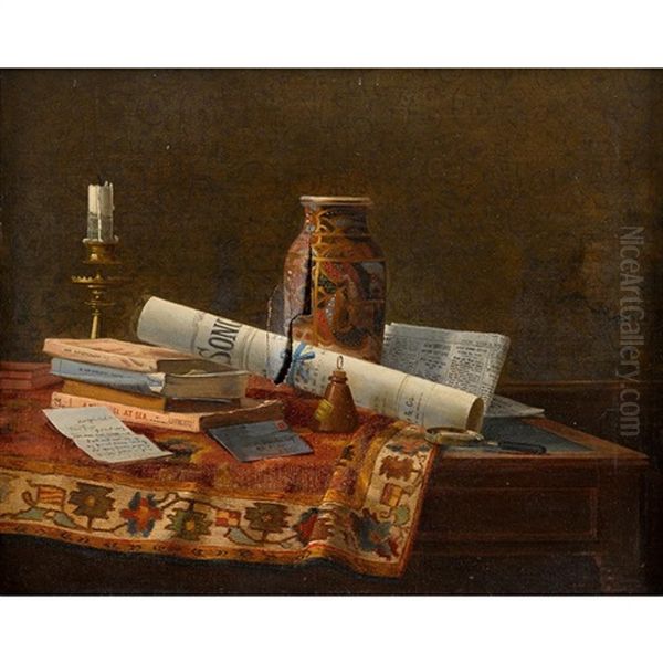 Reading Table Oil Painting by Nicholas Alden Brooks