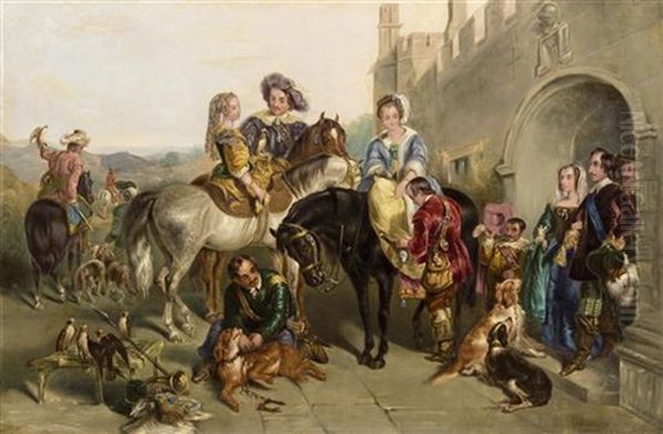 The Falconers Oil Painting by Thomas Brooks