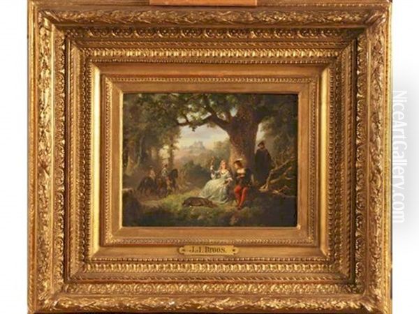 La Chasse Au Faucon Oil Painting by Jan Jacob Broos