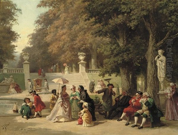 The Garden Party Oil Painting by Jean Jacques Zuidema Broos