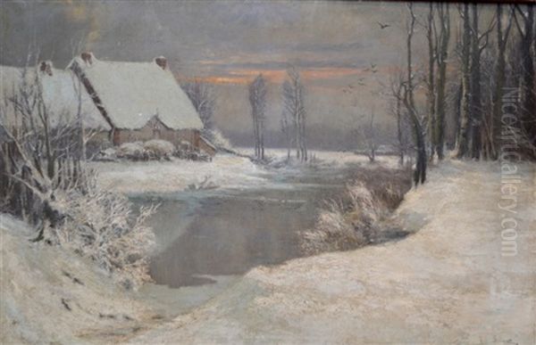 Riviere Enneigee Oil Painting by Leon Esperance Broquet