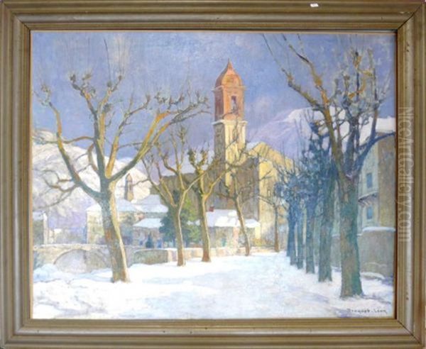 Village Sous La Neige Oil Painting by Leon Esperance Broquet