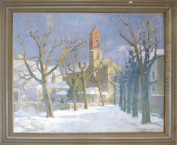 Village Sous La Neige Oil Painting by Leon Esperance Broquet