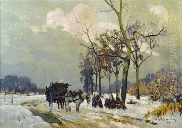 Le Degel (the Thaw) Oil Painting by Leon Esperance Broquet