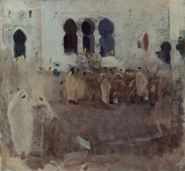 Moroccan Scene Oil Painting by Robert Brough