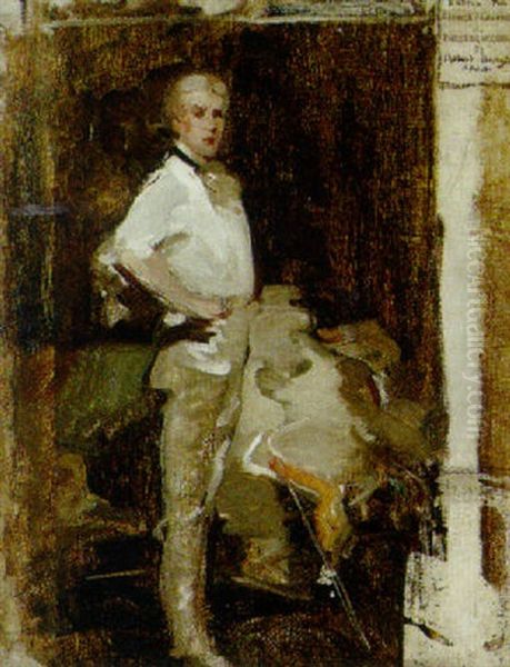 Sir George Alexander As Rudolf Rassendyll In The Prisoner Of Zenda Oil Painting by Robert Brough