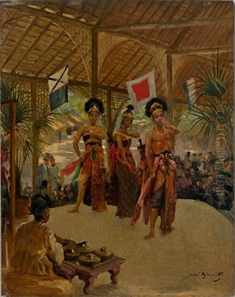 Les Danseuses Javanaises Oil Painting by Pierre-Andre Brouillet