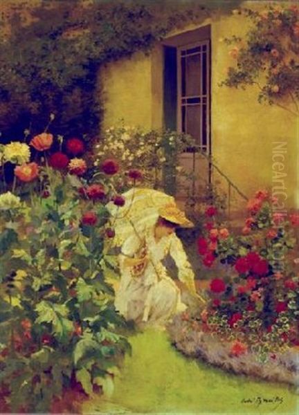 In The Garden Oil Painting by Pierre-Andre Brouillet