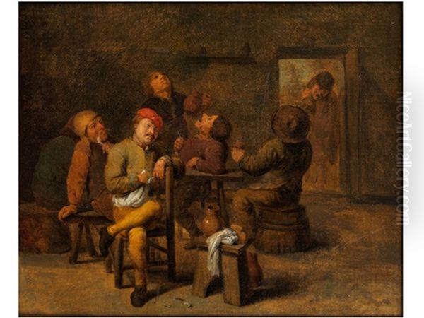 Raucher Und Trinker In Einer Kaschemme Oil Painting by Adriaen Brouwer