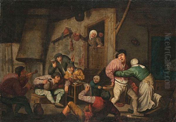 Kocsmai Jelenet Oil Painting by Adriaen Brouwer