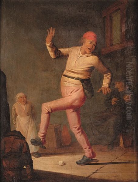 Contadino Che Danza Oil Painting by Adriaen Brouwer