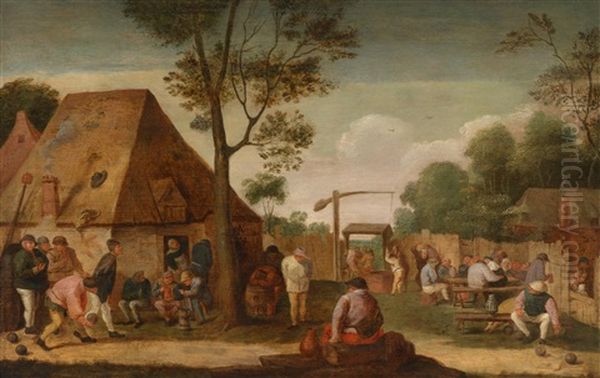 Landliche Vergnugungen Im Freien Oil Painting by Adriaen Brouwer